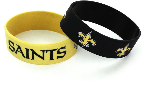 Wholesale NEW ORLEANS SAINTS WIDE BRACELETS (2-PACK) NFL-BC-207-22