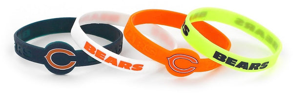 Wholesale CHICAGO BEARS SILICONE BRACELET (4-PACK) NFL-BC-283-16