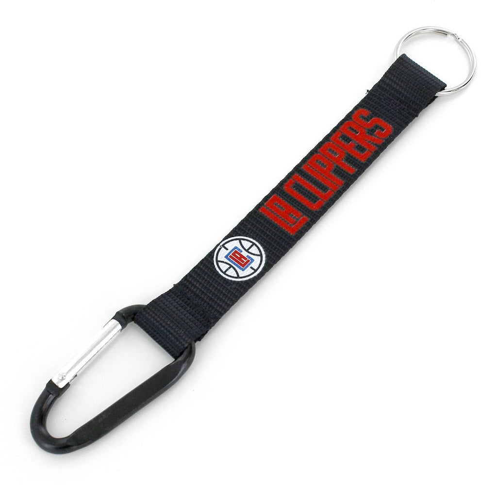 Wholesale CLIPPERS BLACK CARABINER LANYARD KEYCHAIN (NM) NBA-KT-147-24-BK