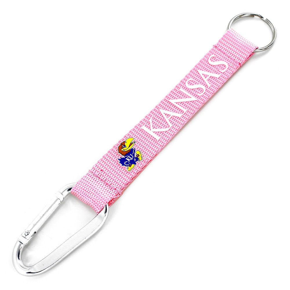 Wholesale KANSAS JAYHAWKS PINK CARABINER KEYCHAIN (NM) CCP-KT-147-25-PK