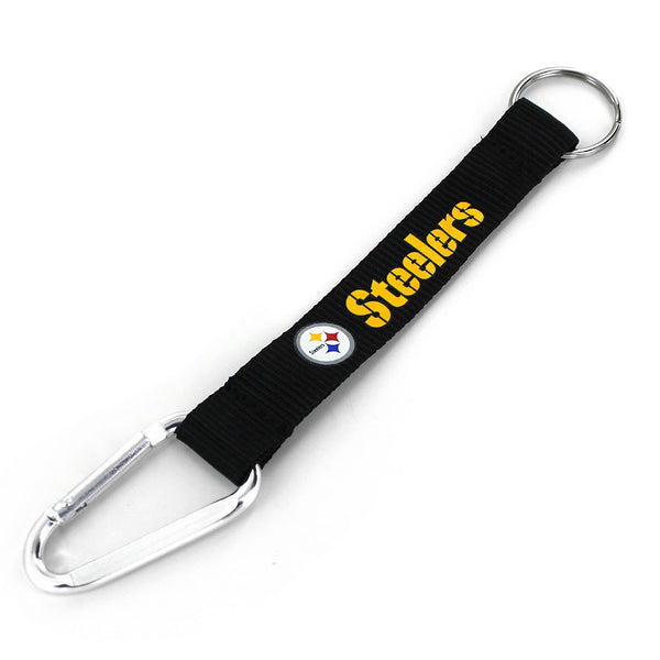 Wholesale PITTSBURGH STEELERS (BLACK) CARABINER LANYARD KEYCHAIN NFL-KT-147-12