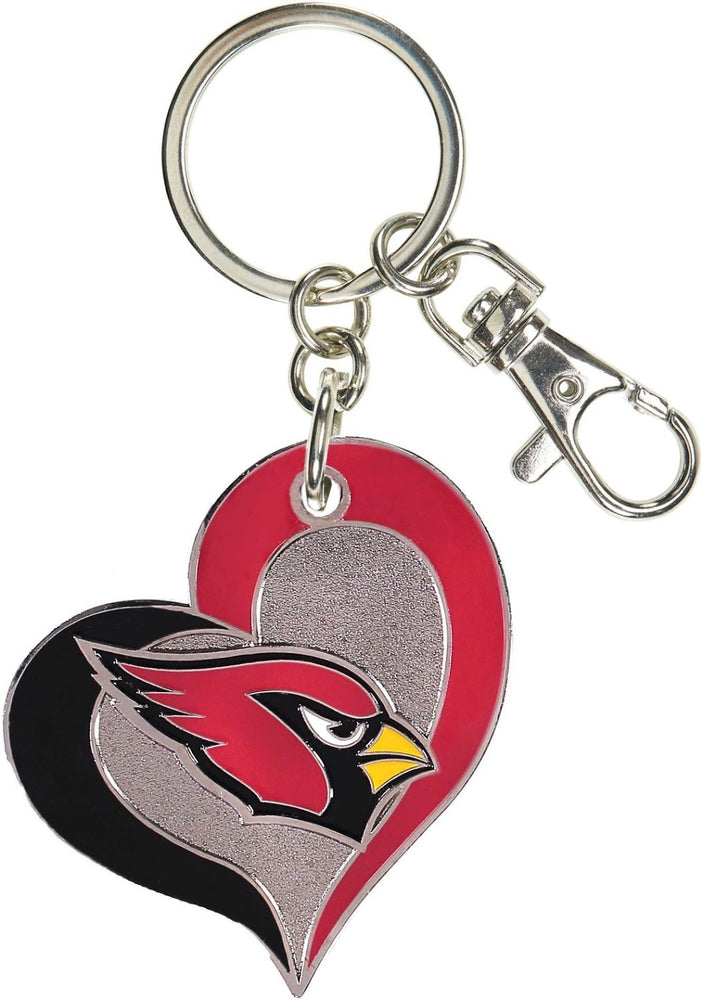 Wholesale ARIZONA CARDINALS SWIRL HEART KEYCHAIN NFL-KT-287-25