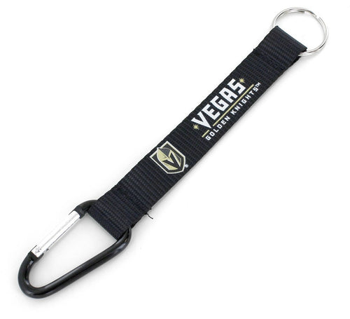 Wholesale GOLDEN KNIGHTS BLACK CARABINER LANYARD KEYCHAIN (NM) NHL-KT-147-34-BK