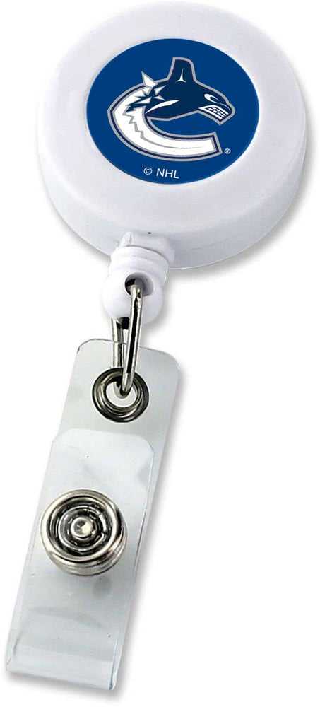 Wholesale CANUCKS (WHITE) BADGE REEL (NE) NHL-BH-862-25