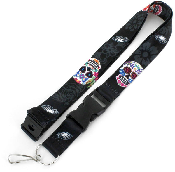 Wholesale PHILADELPHIA EAGLES (BLACK) SUGAR SKULL LANYARD (NM) NFL-LN-570-24