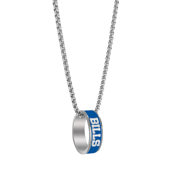 Wholesale BUFFALO BILLS (SILVER) FASHION RING PENDANT NECKLACE NFL-PD-640-01-SV