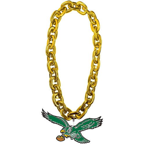 Wholesale PHILADELPHIA EAGLES GREEN THROWBACK EAGLE LOGO (GOLD) FAN CHAIN NFL-FF-590-24-THB-A