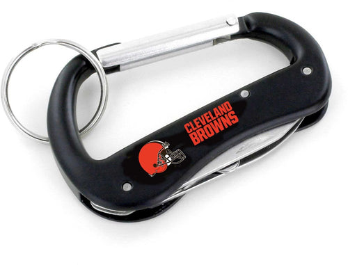 Wholesale CLEVELAND BROWNS CARABINER MULTI TOOL KEYCHAIN (SP) NFL-KT-1000-03