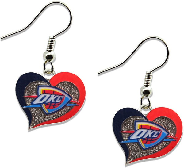 Wholesale THUNDER SWIRL HEART EARRINGS NBA-ER-245-31