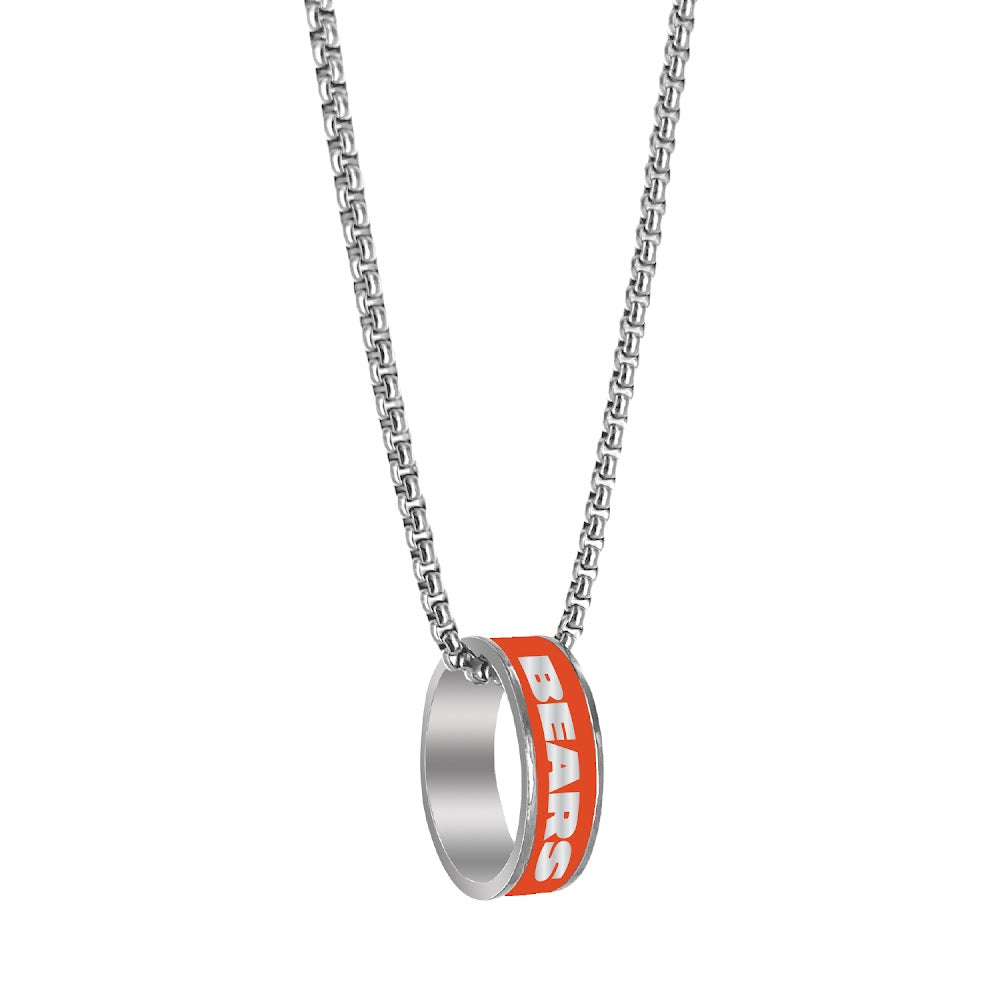 Wholesale CHICAGO BEARS (SILVER) FASHION RING PENDANT NECKLACE NFL-PD-640-16-SV