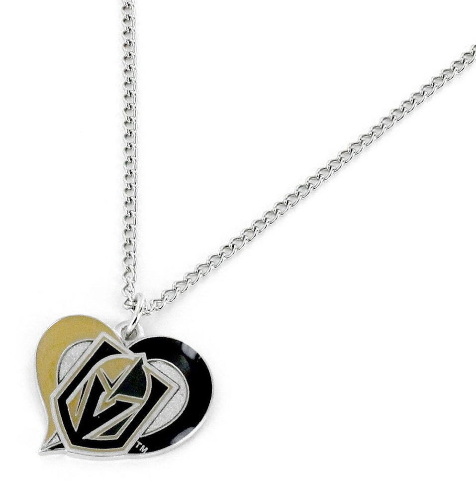 Wholesale GOLDEN KNIGHTS SWIRL HEART NECKLACE NHL-PD-303-34