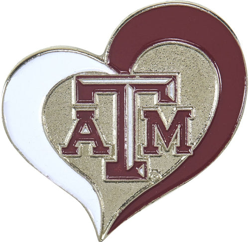 Wholesale TEXAS A&M SWIRL HEART PIN CCP-PN-261-74