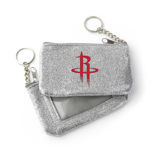 Wholesale ROCKETS (SILVER) SPARKLE COIN PURSE (OC) NBA-WA-991-18