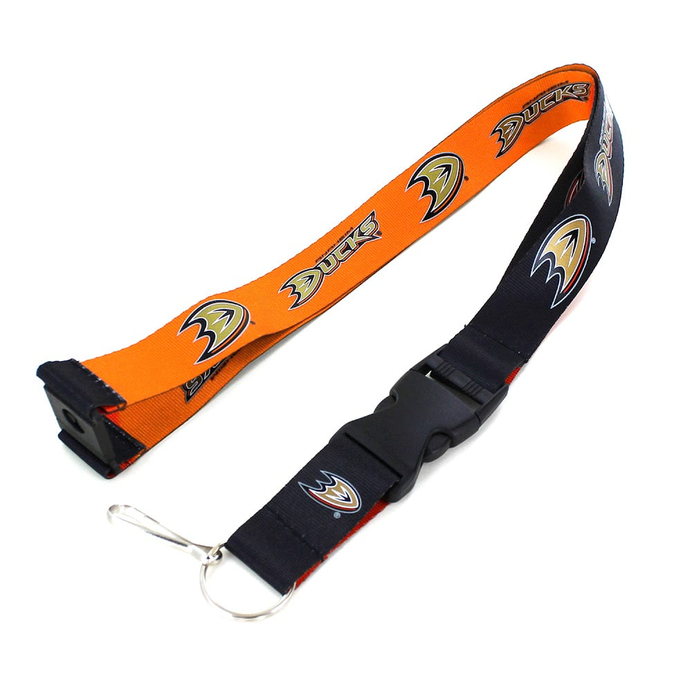 Wholesale DUCKS (BLACK/ ORANGE) REVERSIBLE LANYARD NHL-LN-162-01