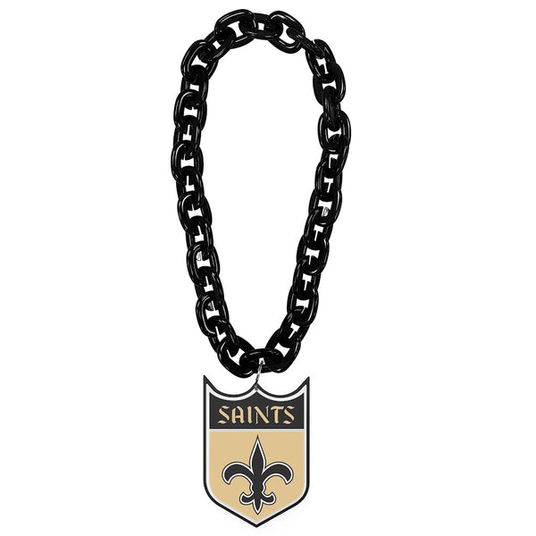 Wholesale NEW ORLEANS SAINTS (BLACK) "SHIELD" THROWBACK FAN CHAIN NFL-FF-590-22-THB-BK