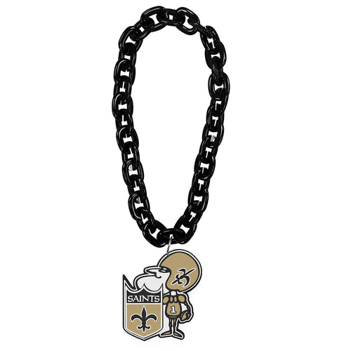 Wholesale NEW ORLEANS SAINTS (BLACK) "SIR SAINT" THROWBACK FAN CHAIN NFL-FF-590-22-THB-BK-SS