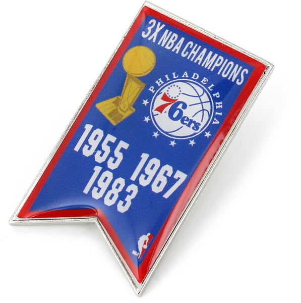 Wholesale 76ERS CHAMPIONSHIP BANNER PIN (SP) NBA-PN-1064-06