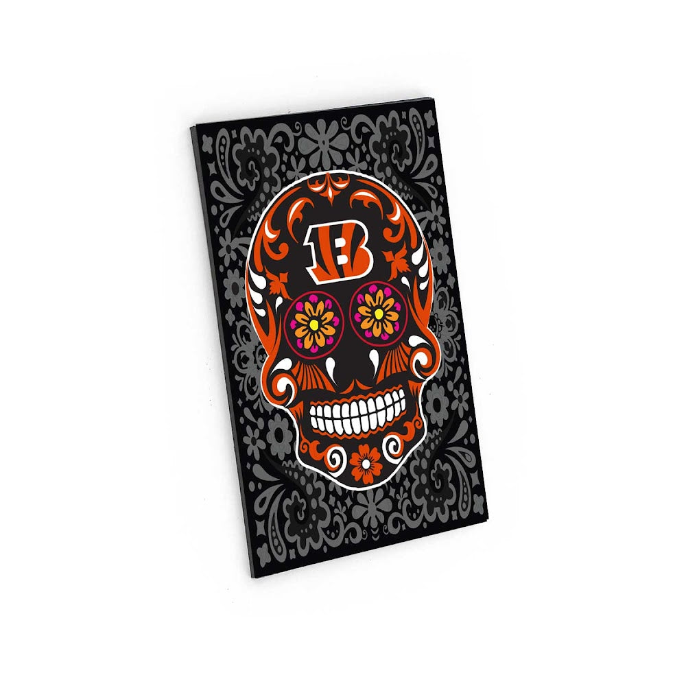 Wholesale CINCINNATI BENGALS SUGAR SKULL PATTERN MAGNET NFL-MG-1188-02