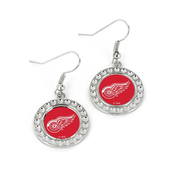 Wholesale RED WINGS DIMPLE EARRINGS (FJ-1080) NHL-ER-959-23