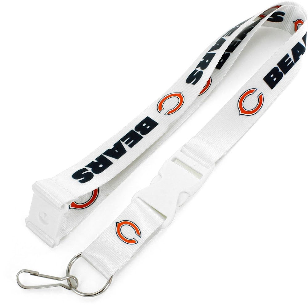 Wholesale CHICAGO BEARS (WHITE W/WHT BUCKLE) TEAM LANYARD NFL-LN-095-16-WH