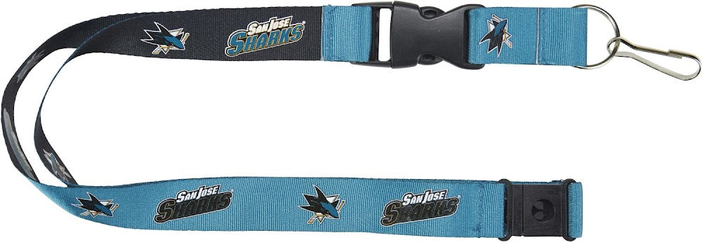 Wholesale SHARKS (TEAL/BLACK) REVERSIBLE LANYARD (DNO-OL) (NM) NHL-LN-162-21-O