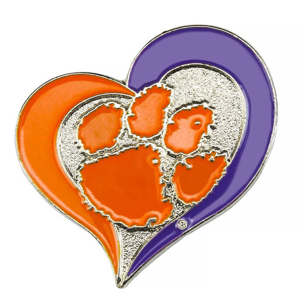 Wholesale CLEMSON SWIRL HEART PIN CCP-PN-261-06