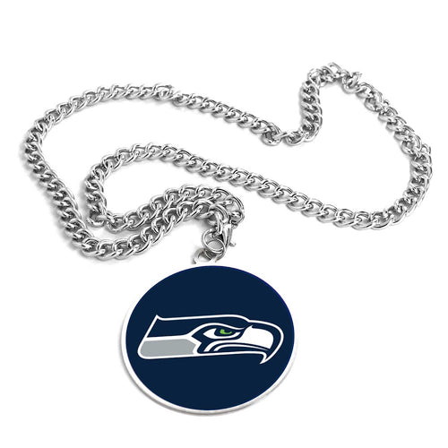 Wholesale SEATTLE SEAHAWKS (SILVER) TEAM EMBLEM NECKLACE NFL-PD-632-14