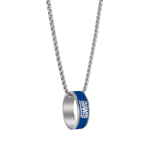 Wholesale NEW YORK GIANTS (SILVER) FASHION RING PENDANT NECKLACE NFL-PD-640-23-SV