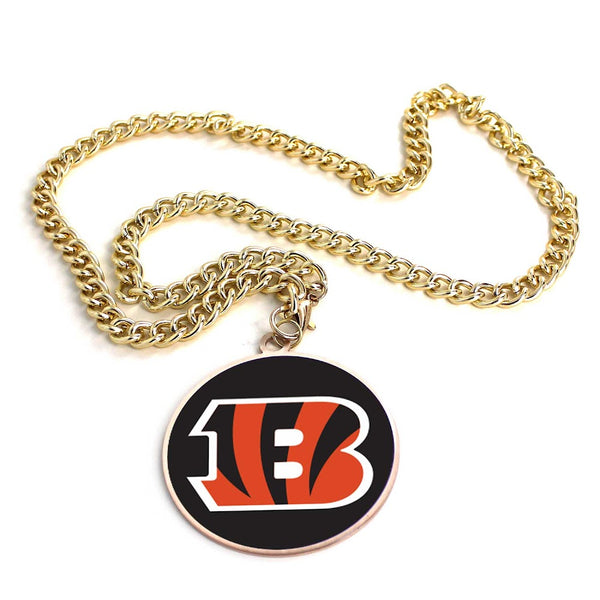 Wholesale CINCINNATI BENGALS (GOLD) TEAM EMBLEM NECKLACE NFL-PD-632-02