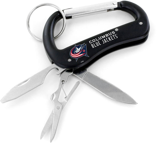 Wholesale BLUE JACKETS CARABINER MULTI TOOL KEYCHAIN (SP) NHL-KT-1000-30