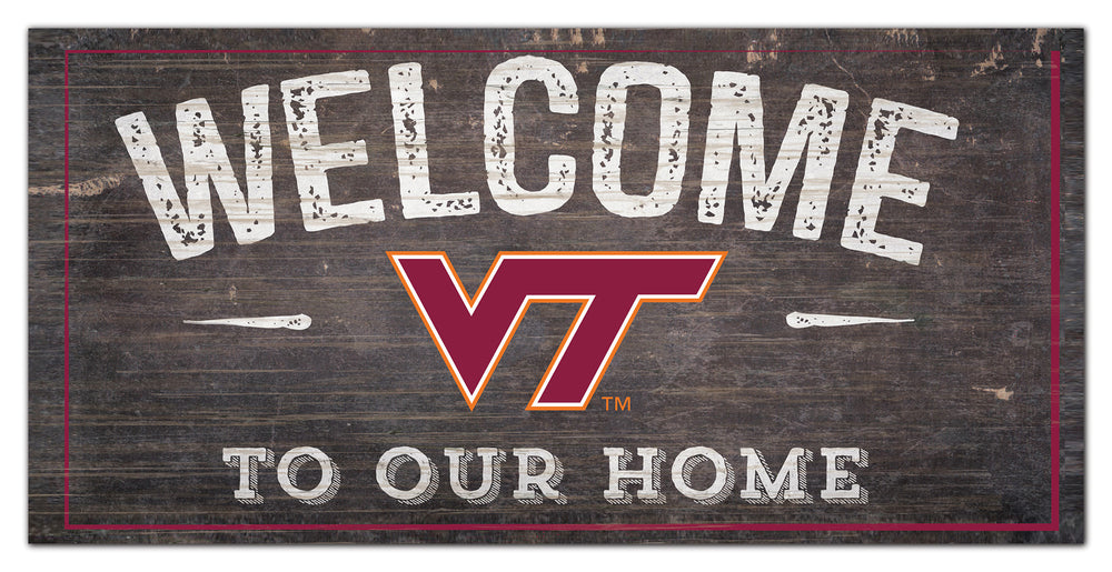 Wholesale C0654-Welcome Distressed 6x12 / C0654-Virginia Tech