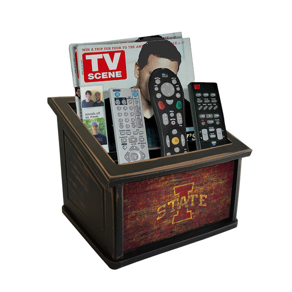 Wholesale C0764-Distressed Media Organizer w color / C0764-Iowa State