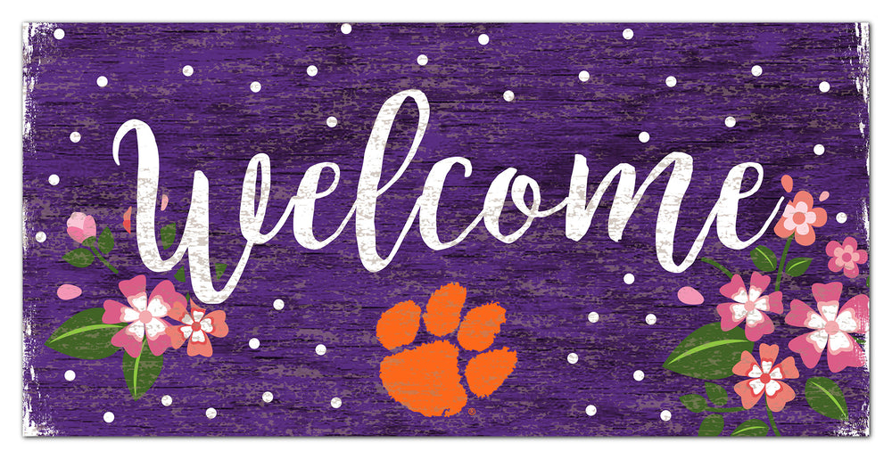 Wholesale C0964-Welcome Floral 6x12 / C0964-Clemson