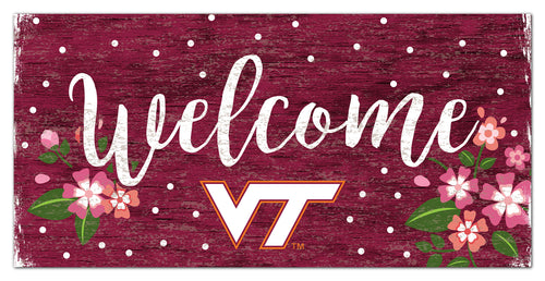 Wholesale C0964-Welcome Floral 6x12 / C0964-Virginia Tech