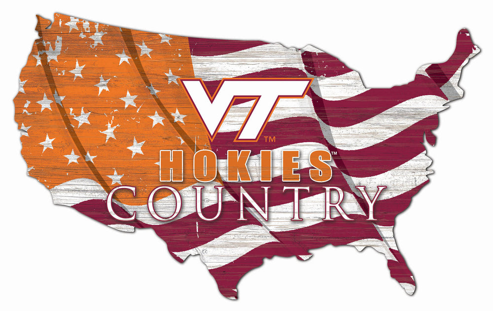 Wholesale C1001-USA Flag Cutout / C1001-Virginia Tech