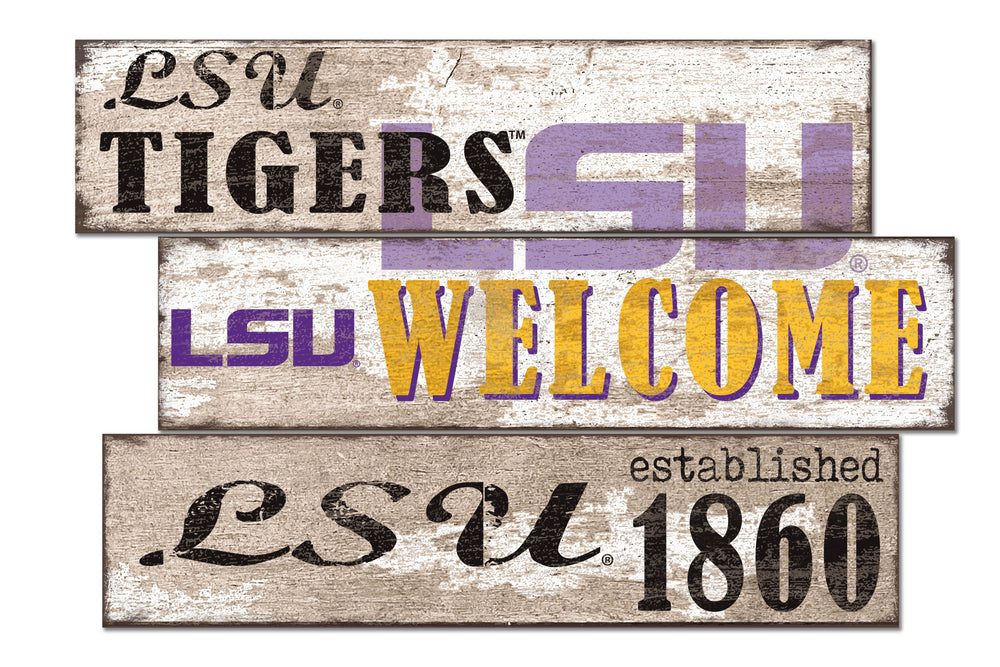 Wholesale C1027-Welcome 3 Plank (Todd's Resize) / C1027-LSU