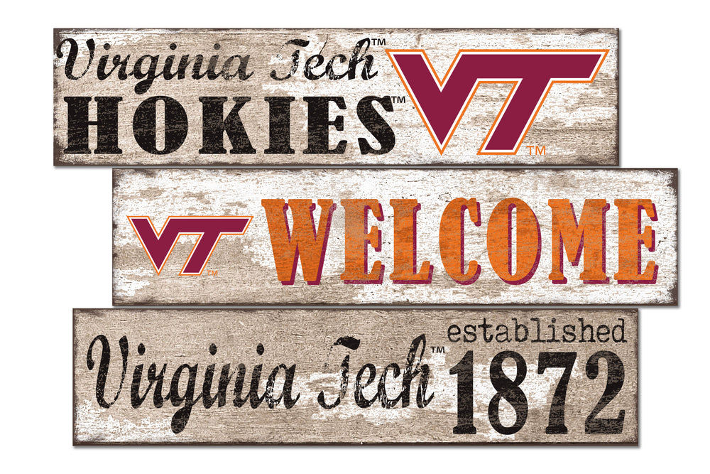 Wholesale C1027-Welcome 3 Plank (Todd's Resize) / C1027-Virginia Tech