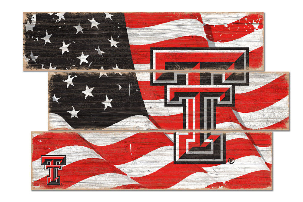 Wholesale C1028-Flag 3 Plank / C1028-Texas Tech