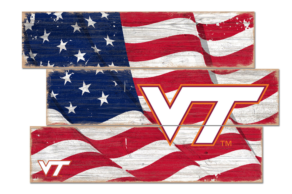 Wholesale C1028-Flag 3 Plank / C1028-Virginia Tech