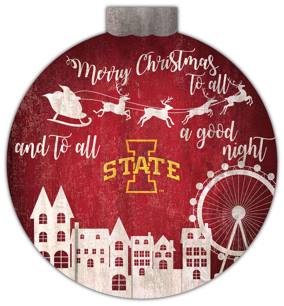 Wholesale C1033-Santa Village 12in Wall Art / C1033-Iowa State