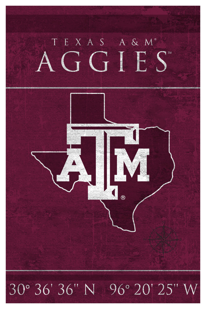 Wholesale C1038-Coordinates 17x26 / C1038-Texas A&M