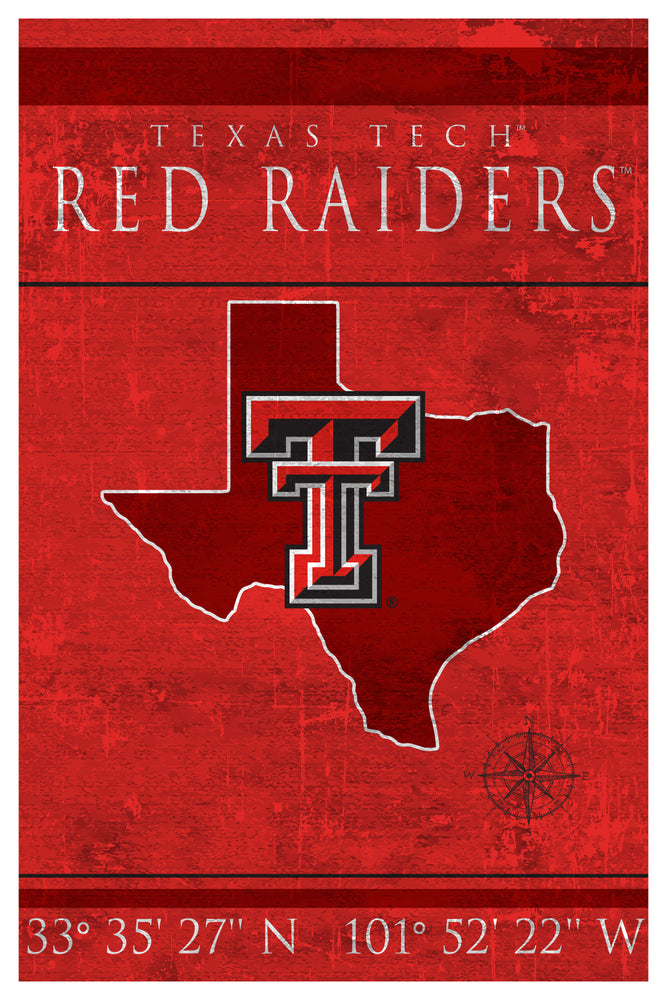 Wholesale C1038-Coordinates 17x26 / C1038-Texas Tech