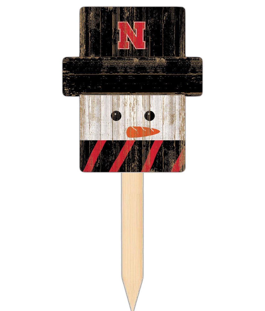 Wholesale C2148-Snow Man Head Yard Stake / C2148-Nebraska