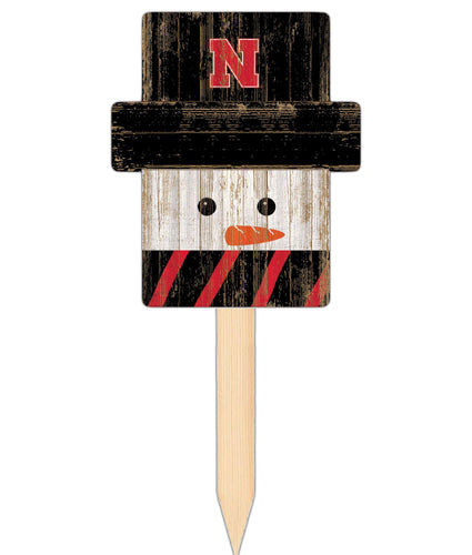 Wholesale C2148-Snow Man Head Yard Stake / C2148-Nebraska