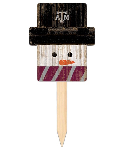 Wholesale C2148-Snow Man Head Yard Stake / C2148-Texas A&M