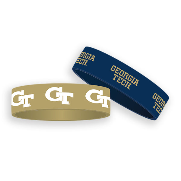 WHOLESALE GEORGIA TECH RUBBER BRACELETS (2 PACK)