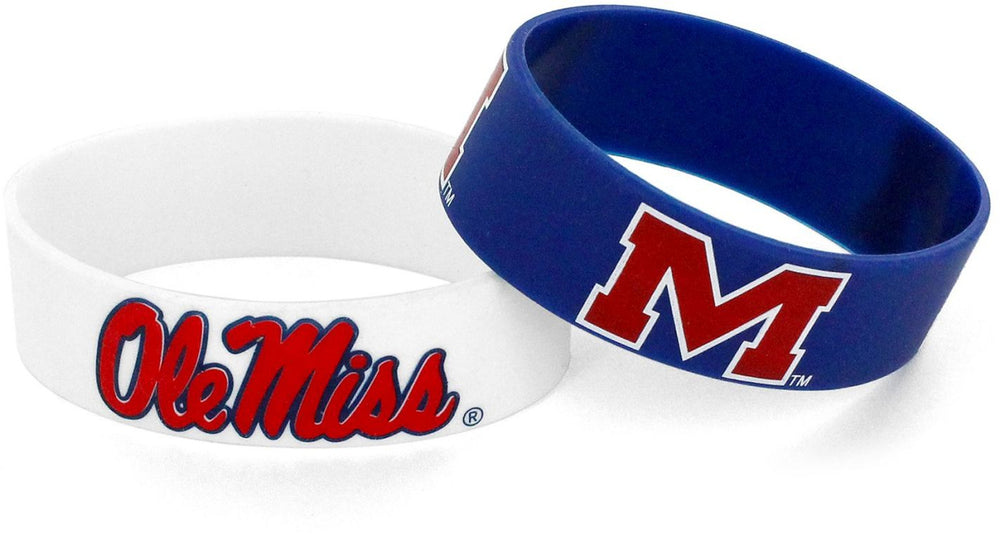 WHOLESALE OLE MISS WIDE BRACELETS (2 PACK)