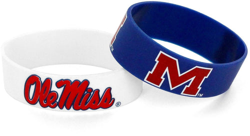 WHOLESALE OLE MISS WIDE BRACELETS (2 PACK)
