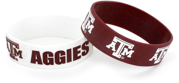WHOLESALE TEXAS A&M UNIVERSITY WIDE BRACELETS (2 PACK)