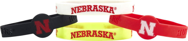 WHOLESALE NEBRASKA SILICONE BRACELETS (4 PACK)
